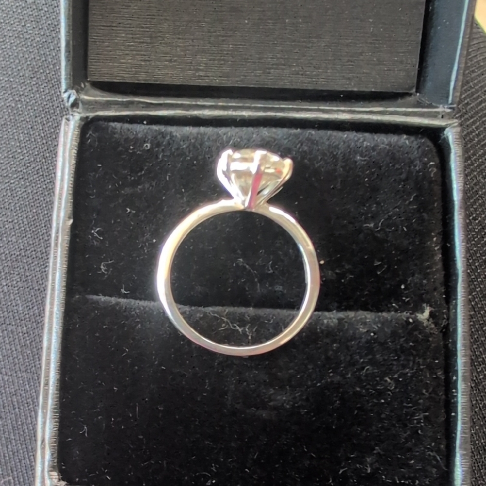 Silver Ring with Clear Stone - Picture 2 of 3